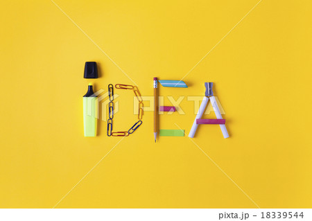 idea written with office supplies 18339544