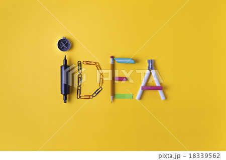 idea written with office supplies 18339562