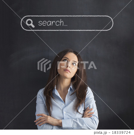 Businesswoman under the search bar Businesswoman under the search bar 18339724