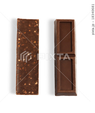 Chocolate with shredded nuts isolated on white 18340681