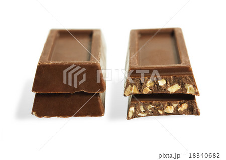 Chocolate with shredded nuts isolated on white Chocolate with shredded nuts isolated on white 18340682