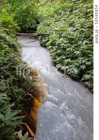登別温泉の源泉が流れる大湯沼川 18340934