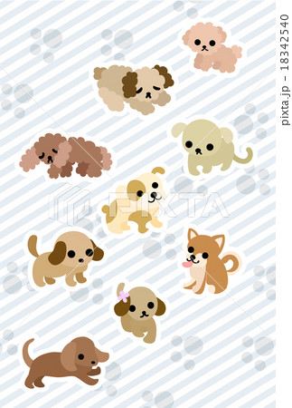 可愛い犬のポストカードのイラスト素材 18342540 Pixta