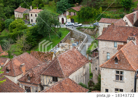 French small town view from above 18343722