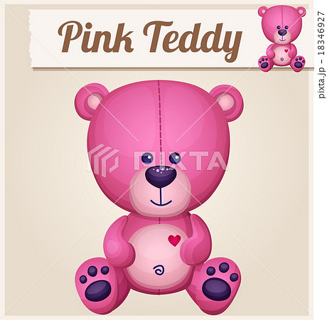 Pink teddy bear. Cartoon vector illustration 18346927