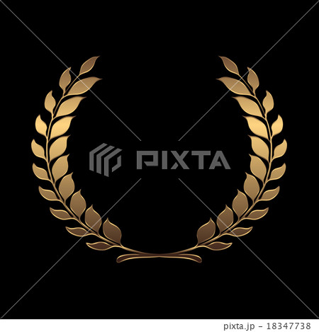 Vector gold award wreaths, laurel on black Vector gold award wreaths, laurel on black 18347738
