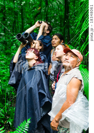 Group Of Tourists Wildlife Observation In Amazonia 18348061