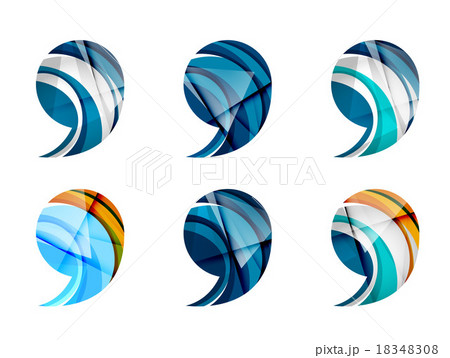 Set of abstract comma icon, business logotype 18348308