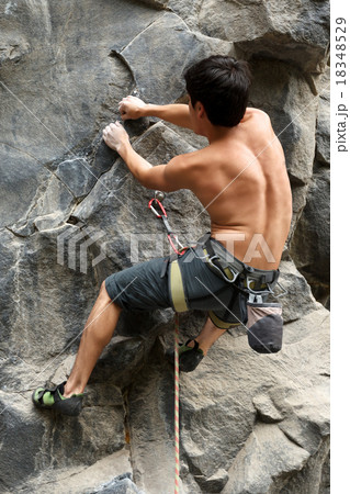 Courageous Rock Climber Aerial Shot 18348529