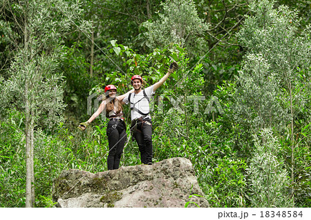Tourist Couple Ready For Extreme Sports Tourist Couple Ready For Extreme Sports 18348584