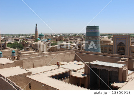 展望台からのヒヴァの町並み ウズベキスタン 展望台からのヒヴァの町並み ウズベキスタン 18350913