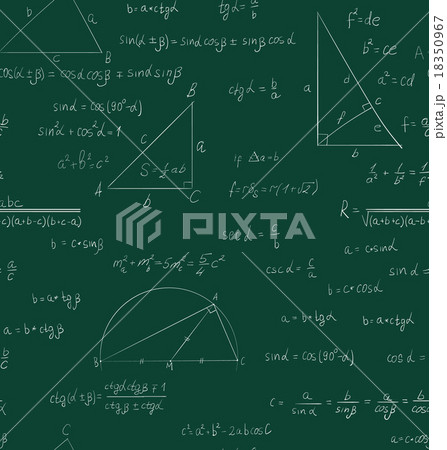 Seamless trigonometry pattern on green Seamless trigonometry pattern on green 18350967