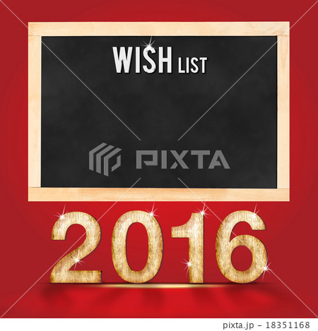 wish list for 2016 year on blackboard on studio 18351168