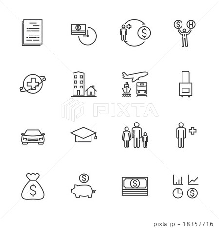 Insurance icon set. Line icons 18352716