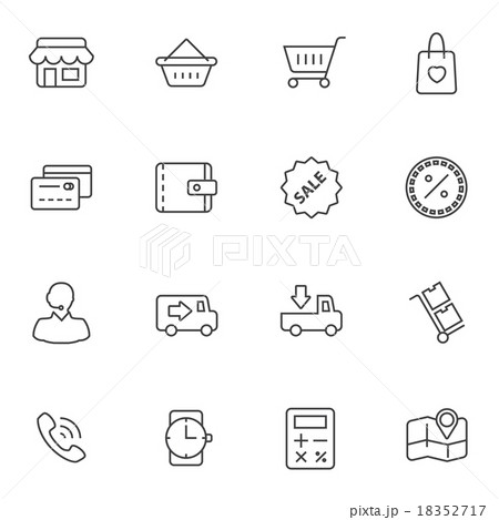 Shopping icon set, Line icon 18352717
