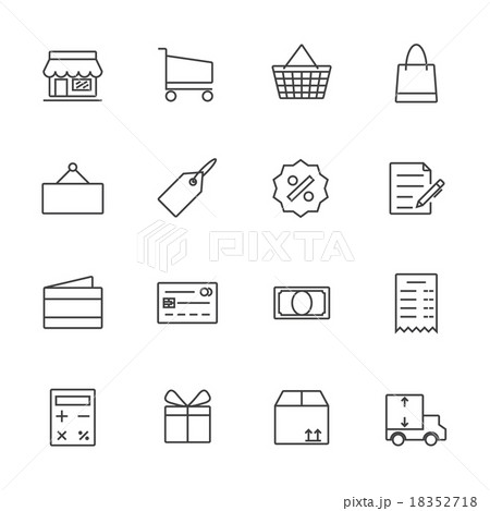 Shopping icon set, Line icon 18352718
