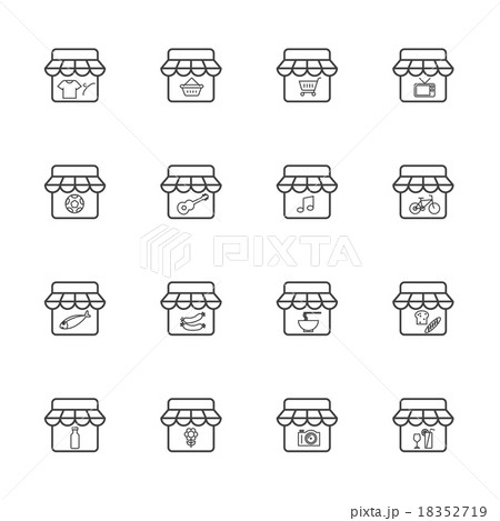 Shopping icon set, Line icon 18352719