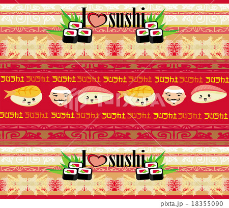 vector pattern with sushi 18355090