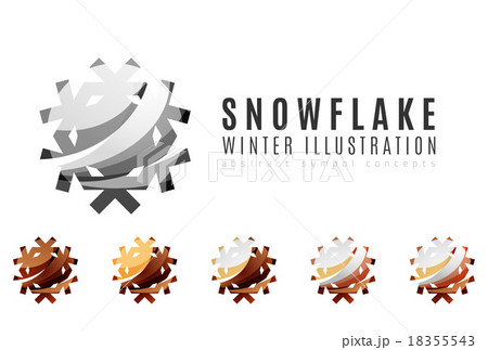 Set of abstract colorful snowflake logo icons Set of abstract colorful snowflake logo icons 18355543