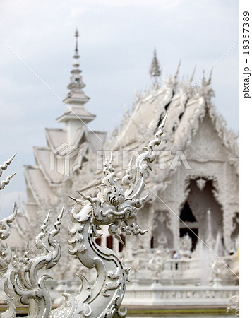 white temple and ornaments in north Thailand 18357389