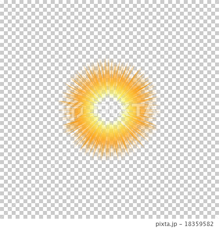 円の光 オレンジ のイラスト素材 1595