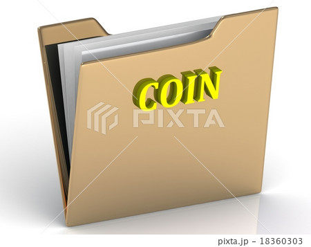 COIN- bright color letters on a gold folder COIN- bright color letters on a gold folder 18360303
