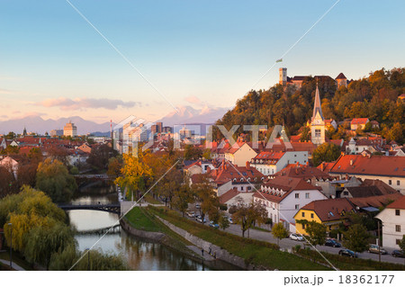 Panorama of Ljubljana, Slovenia, Europe. 18362177