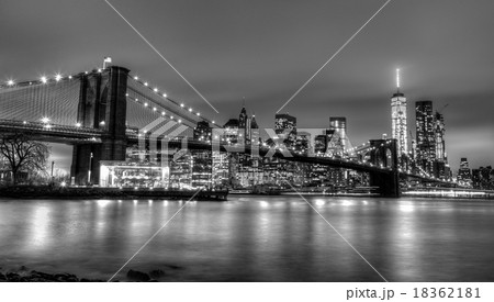 Brooklyn bridge at dusk, New York City. Brooklyn bridge at dusk, New York City. 18362181