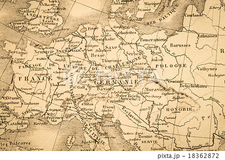 アンティークの世界地図 ヨーロッパの写真素材 [18362872] - PIXTA