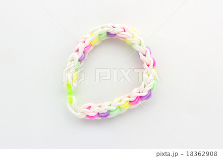 Colorful of elastic rainbow loom bands. Colorful of elastic rainbow loom bands. 18362908