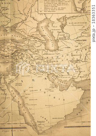 アンティークの世界地図　中東 18363351
