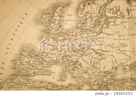 アンティークの世界地図　ヨーロッパ大陸 18363353