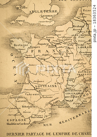 アンティークの世界地図 フランスの写真素材