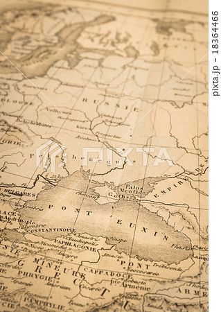 アンティークの世界地図 黒海周辺地域の写真素材
