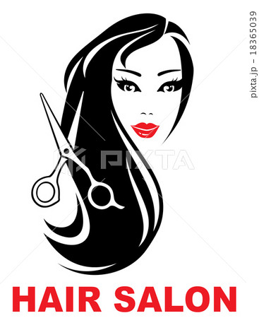hair salon icon with woman face hair salon icon with woman face 18365039