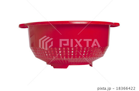 Red empty colander isolated 18366422
