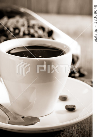 cup of coffee on wood 18369049
