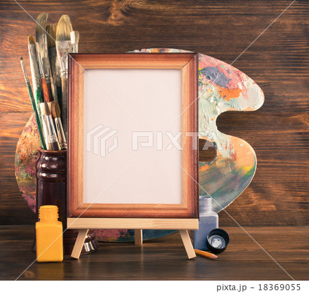 picture frame and paints on wood picture frame and paints on wood 18369055