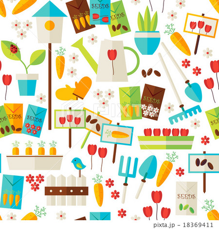 Flat Design Nature Gardening Environment Pattern 18369411