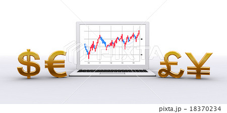 ノートパソコンと通貨 18370234