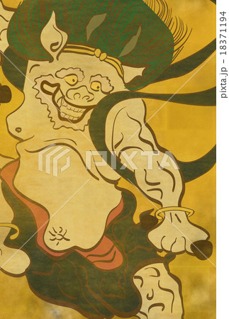 年賀テンプレート　雷神 18371194