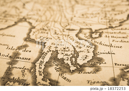 アンティークの世界地図 マレー半島の写真素材 [18372253] - PIXTA