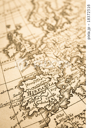 アンティークの世界地図 スペインの写真素材