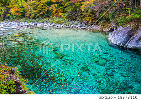 阿寺渓谷 秋 長野県木曽郡大桑村野尻 の写真素材 18373110 Pixta