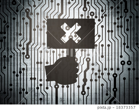 Politics concept: circuit board with Protest 18373357