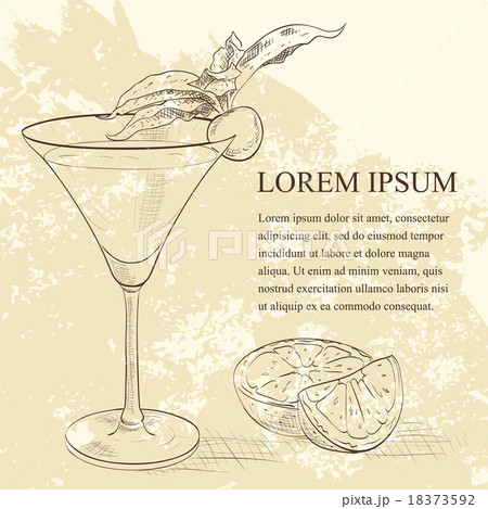 Alcoholic Cocktail Golden dream scetch 18373592