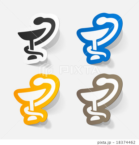 paper sticker: sign snake with a bowl 18374462