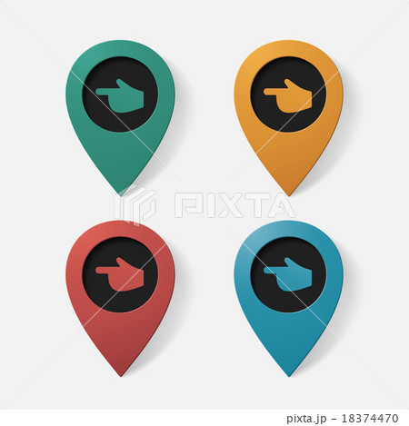 Realistic color pointer: finger to the left Realistic color pointer: finger to the left 18374470