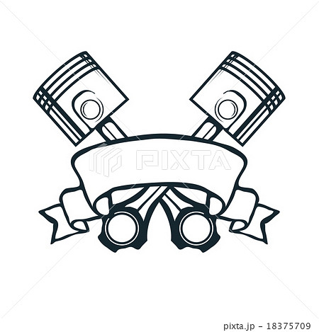Vintage ribbon with pistons vector illustration 18375709