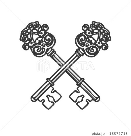 Crossed Keys isolated on white background Crossed Keys isolated on white background 18375713